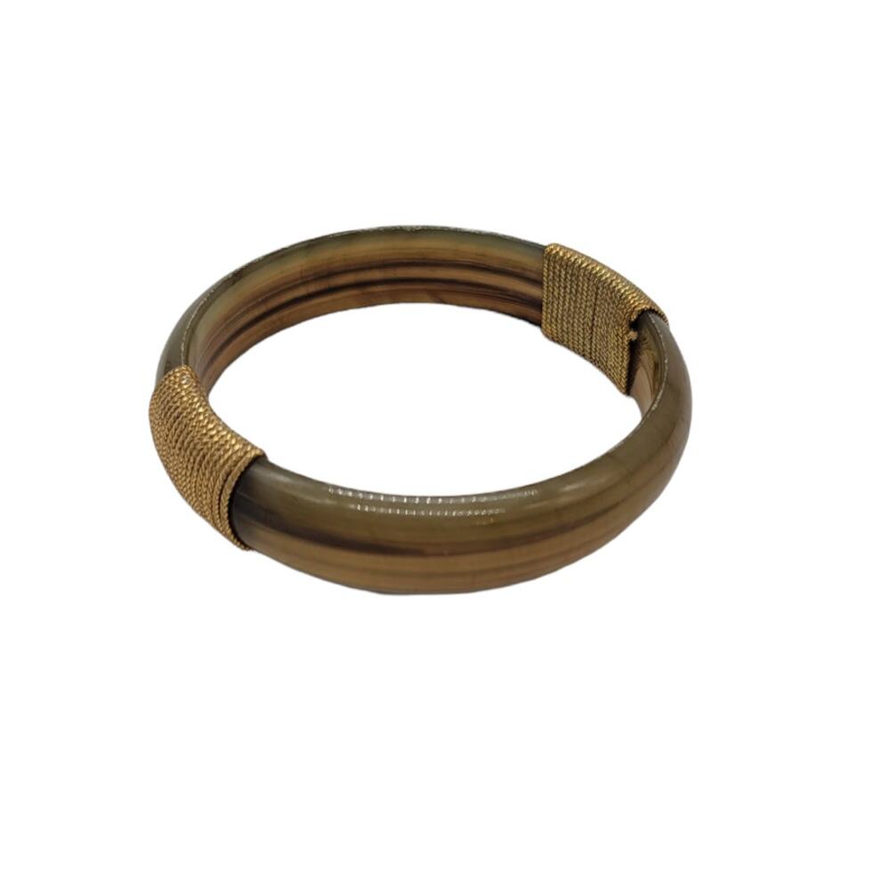 Vintage Bracelet Bangle Tortoise & Gold Fashion Jewelry Accessories